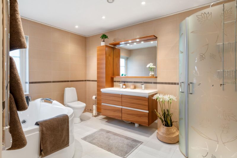 Nybygge av badrum med mosaik. Sollentuna Rotebro